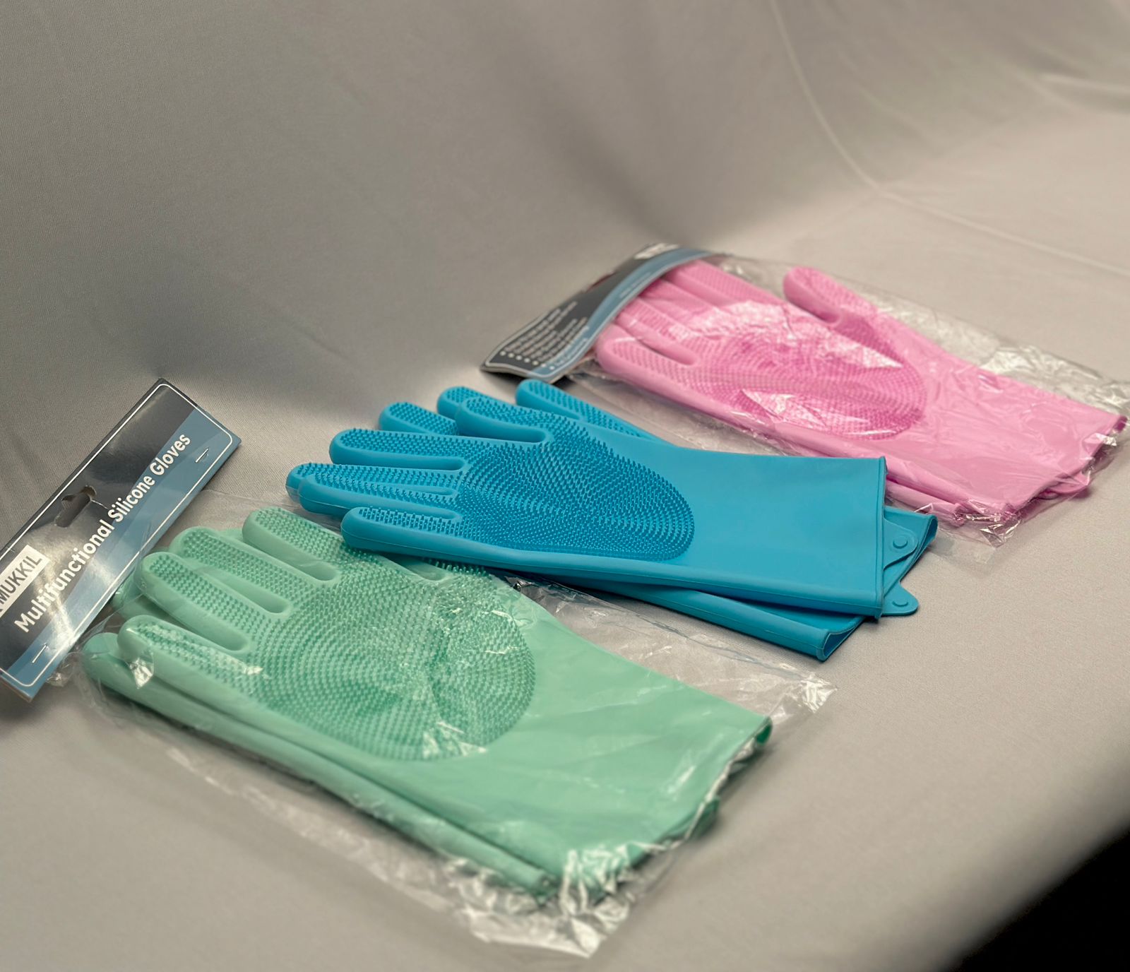 Silicone Dishwashing Cleaning Gloves with Scrubber   ( BUY 1 PAIR GET 1 PAIR FREE )