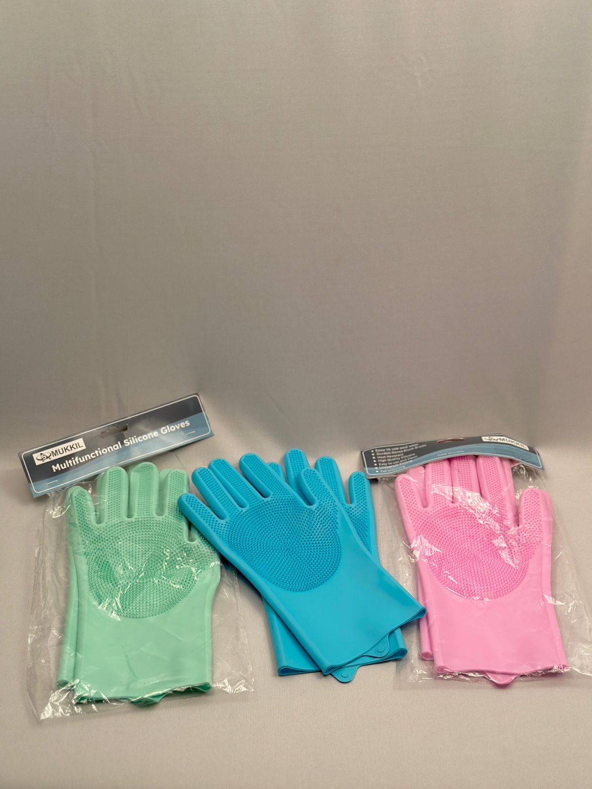 Silicone Dishwashing Cleaning Gloves with Scrubber   ( BUY 1 PAIR GET 1 PAIR FREE )